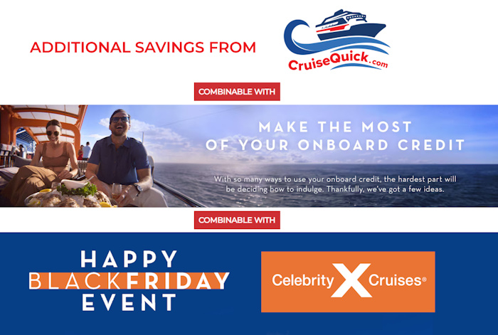 Celebrity Cruises Savings AND $100 Onboard Credit